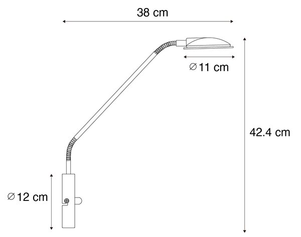 Modern acél fali lámpa LED-del - Eva