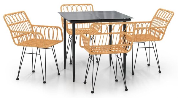 5 részes polyrattan kerti étkezőgarnitúra
