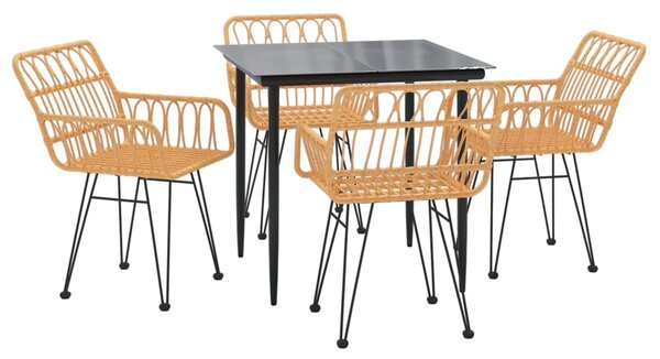 5 részes polyrattan kerti étkezőgarnitúra