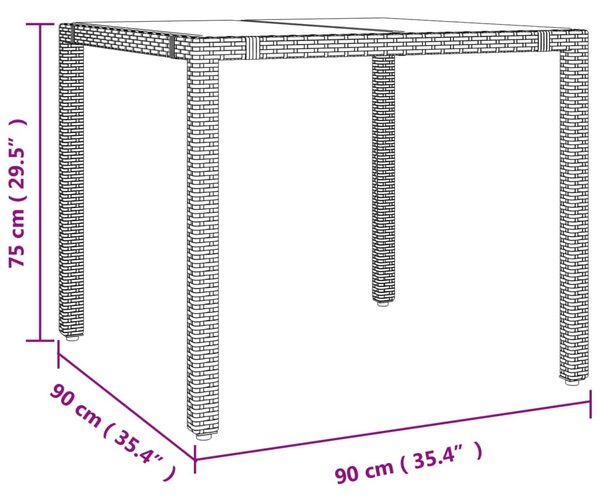5 részes fekete polyrattan kerti étkezőgarnitúra párnákkal