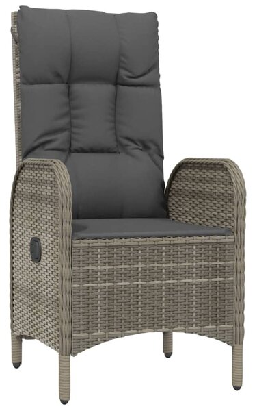 9 részes szürke polyrattan kerti étkezőgarnitúra párnával