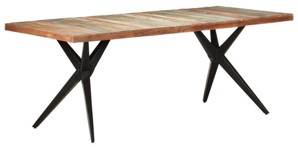 Tömör újrahasznosított fa étkezőasztal 200 x 90 x 76 cm