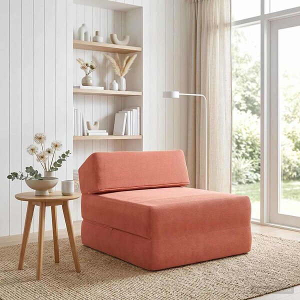 VidaXL Összecsukható kanapéágy Piros Narancs 60 x 70 x 41 cm Szövet