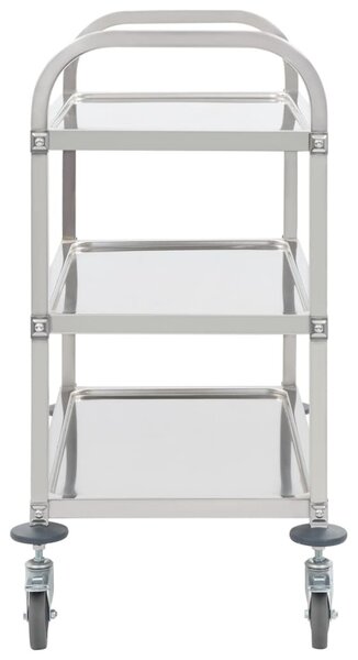 3 szintes rozsdamentes acél zsúrkocsi 95 x 45 x 83,5 cm