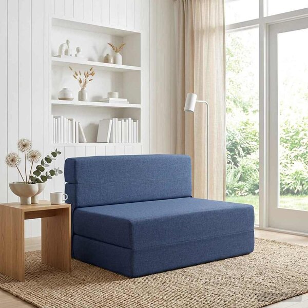 VidaXL Összecsukható kanapéágy Kék 70 x 72 x 60 cm Szövet