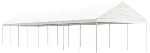 Fehér polietilén pavilon tetővel 17,84 x 4,08 x 3,22 m