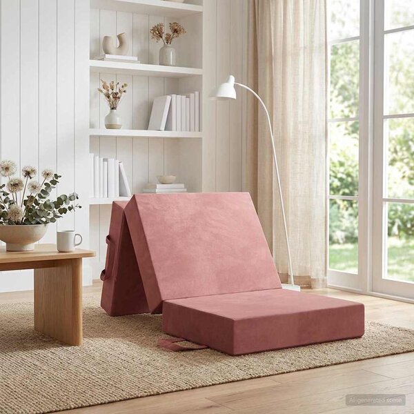 VidaXL Összecsukható kanapéágy 75 x 63 x 45 cm Rózsaszín