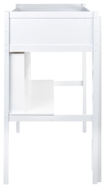 Galériaágy íróasztallal Fenyő FOUCAMONT 90 x 200 cm Fehér