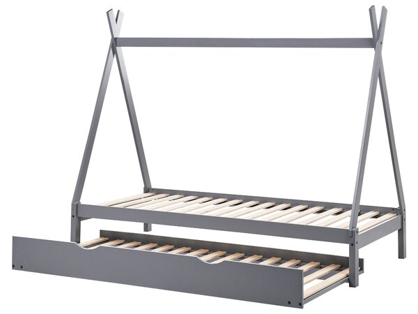 Kihúzható gyerekágy Fenyő TALMONTIERS 90 x 200 cm Szürke