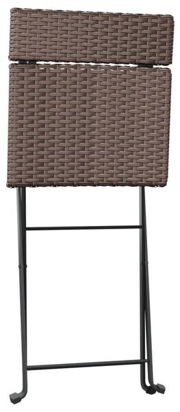 8 db barna polyrattan összecsukható bisztrószék