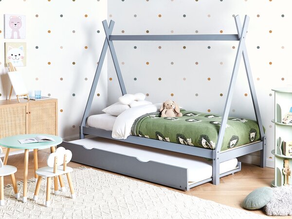 Kihúzható gyerekágy Fenyő TALMONTIERS 90 x 200 cm Szürke