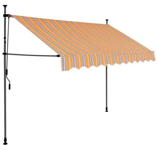 Sárga és kék kézzel kihúzható LED-es napellenző 300 cm