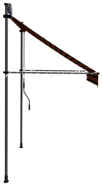 Narancssárga-barna kézzel feltekerhető LED-es napellenző 200 cm
