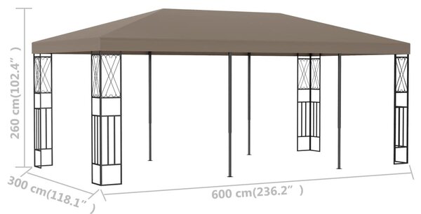 Tópszínű szövetpavilon 6 x 3 m