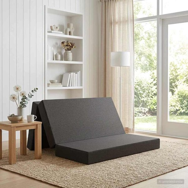 VidaXL Összecsukható kanapéágy 120 x 67 x 45 cm Sötétszürke