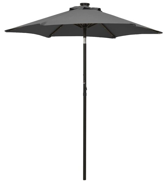 Antracitszürke alumínium napernyő LED-világítással 200 x 211 cm