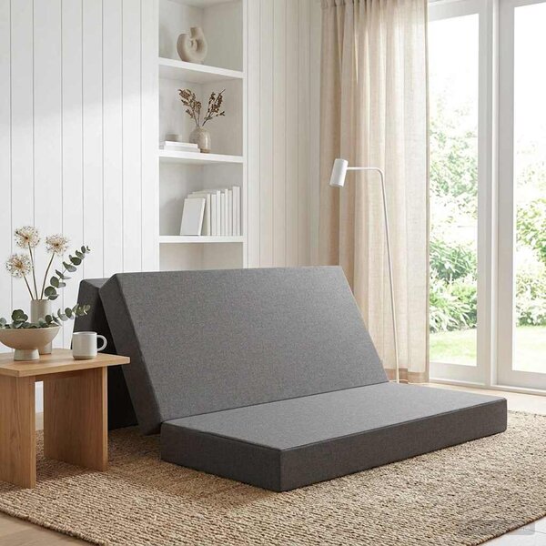 VidaXL Összecsukható kanapéágy 120 x 67 x 45 cm Világosszürke