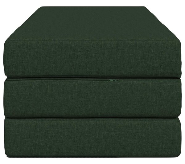 VidaXL Összecsukható kanapéágy 120 x 67 x 45 cm Sötétzöld