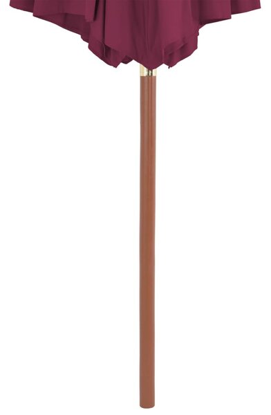 Bordói vörös kültéri napernyő farúddal, 300 cm átmérőjű