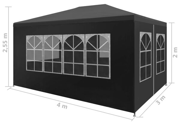 Antracitszürke partisátor 3 x 4 m