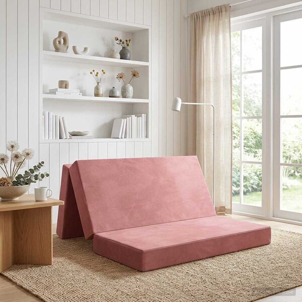 VidaXL Összecsukható kanapéágy 120 x 67 x 45 cm Rózsaszín