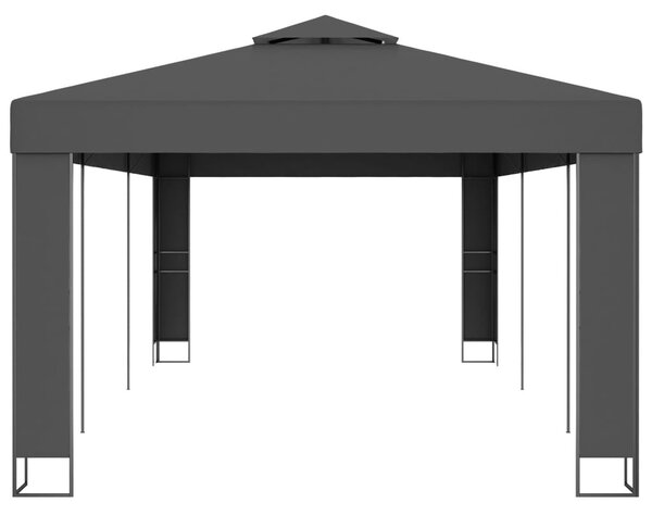 Antracitszürke pavilon duplatetővel 3 x 6 m