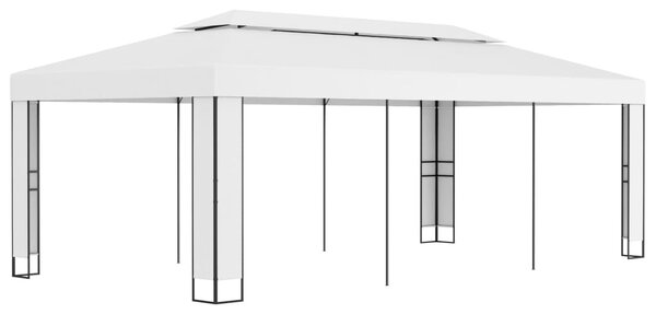 Fehér dupla tetős pavilon 3 x 6 m