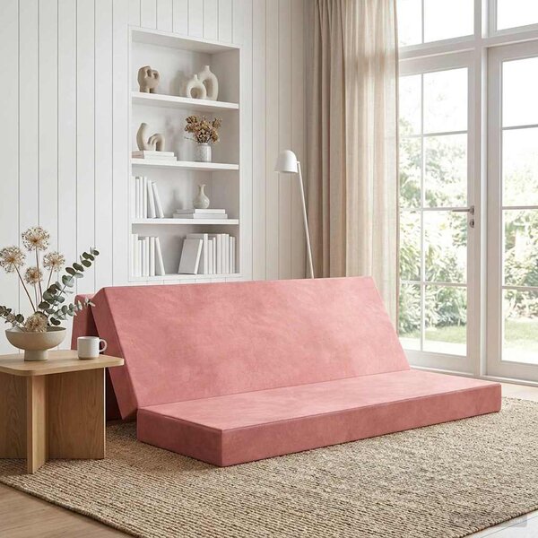 VidaXL Összecsukható kanapéágy 180 x 67 x 45 cm Rózsaszín