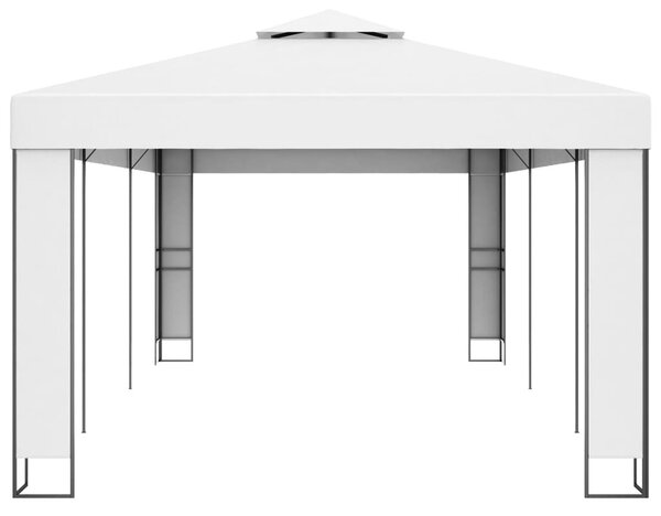 Fehér dupla tetős pavilon 3 x 6 m