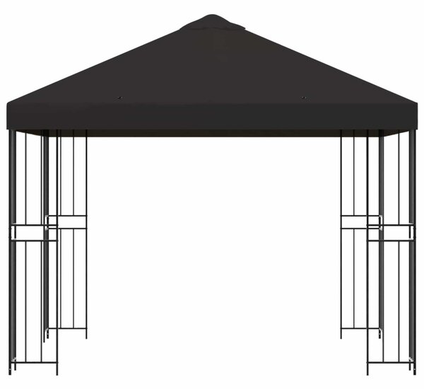 Pavilon 3 x 3 m Antracitszürke Poliészter és acél 190 gsm