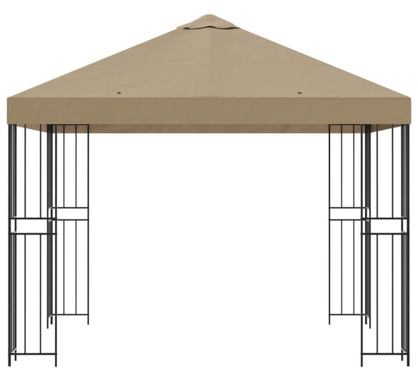 Pavilon 3 x 3 m Bézs Poliészter és acél 190 gsm