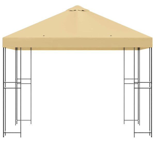 Pavilon 3 x 3 m Krémszínű Poliészter és acél 190 gsm