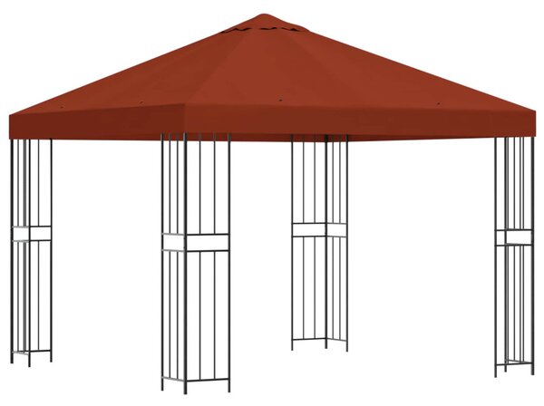 Pavilon 3 x 3 m Terrakotta Poliészter és acél 190 gsm