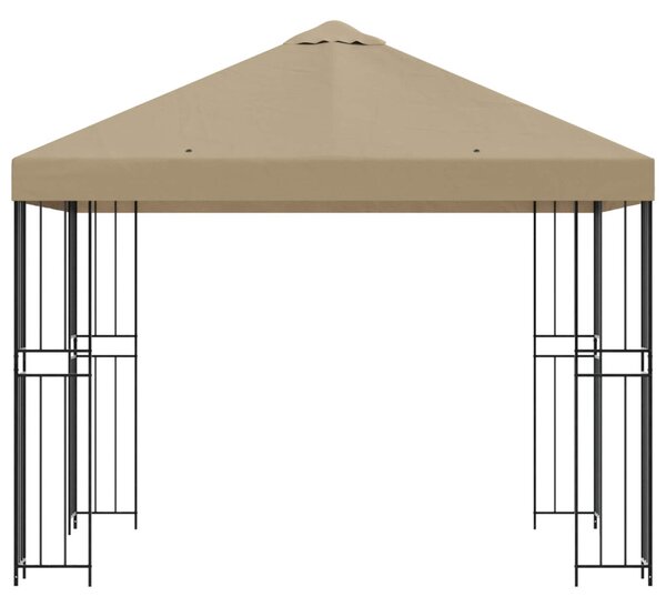 Pavilon 3 x 3 m Bézs Poliészter és acél 190 gsm