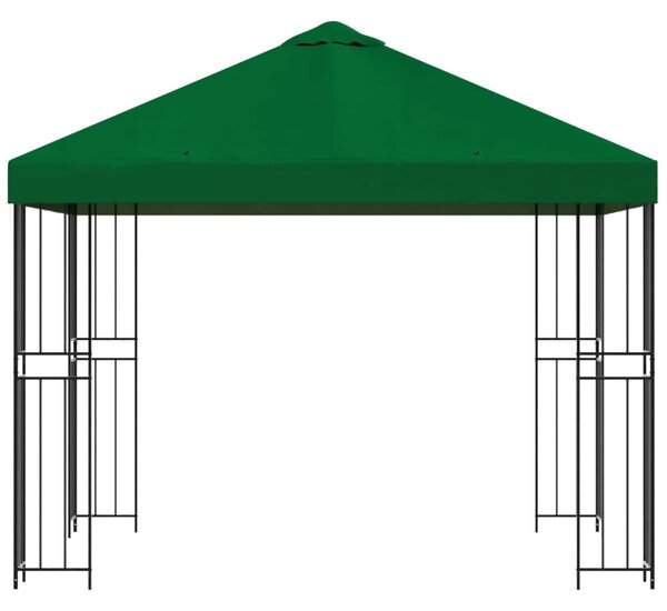 Pavilon 3 x 3 m Zöld Poliészter és acél 190 gsm