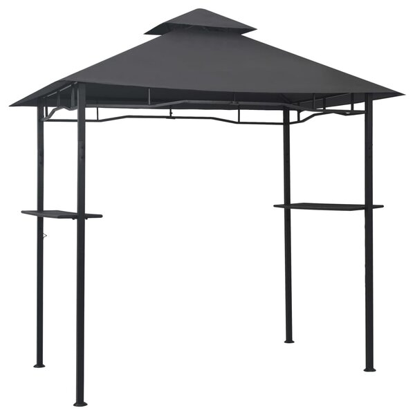 Antracitszürke acél grillpavilon 240 x 150 x 255 cm