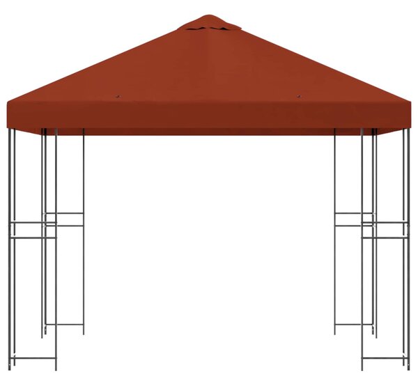 Pavilon 3 x 3 m Terrakotta Poliészter és acél 190 gsm