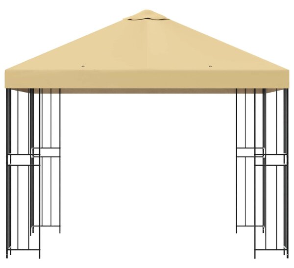Pavilon 3 x 3 m Krémszínű Poliészter és acél 190 gsm