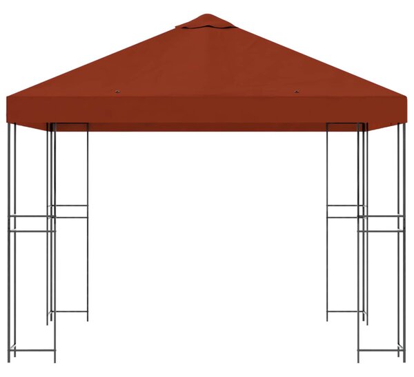 Pavilon 3 x 3 m Terrakotta Poliészter és acél 190 gsm