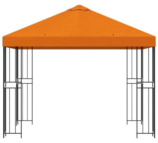 Pavilon 3 x 3 m Narancssárga Poliészter és acél 190 gsm