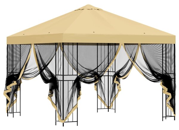 Kerti pavilon oldalfalakkal 3 x 3 m Krémszínű