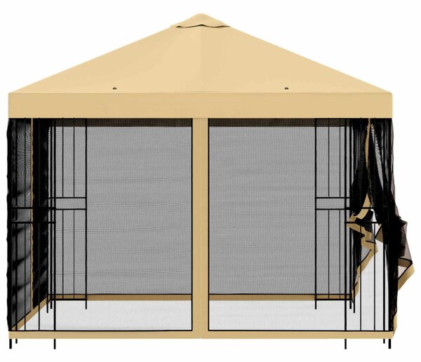 Kerti pavilon oldalfalakkal 3 x 3 m Krémszínű