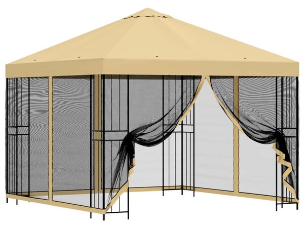 Kerti pavilon oldalfalakkal 3 x 3 m Krémszínű