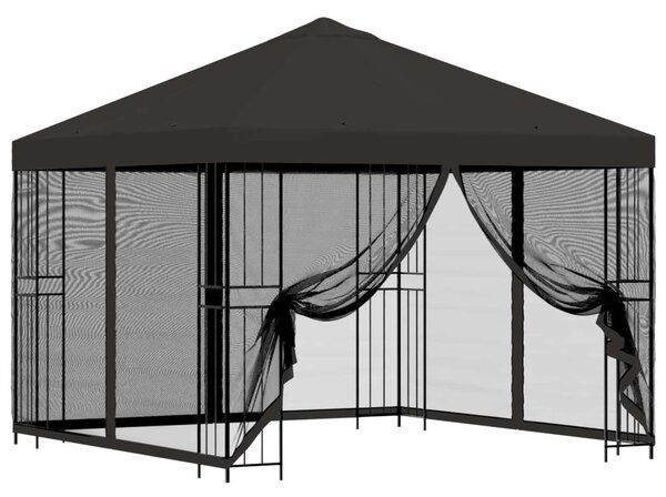 Kerti pavilon oldalfalakkal 3 x 3 m Antracitszürke