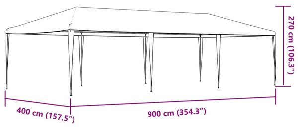 Fehér partisátor 4 x 9 m