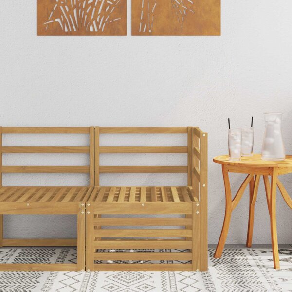VidaXL Kültéri Sarokkanapé Tömör Akácfa Fehér 63 x 63 x 73 cm