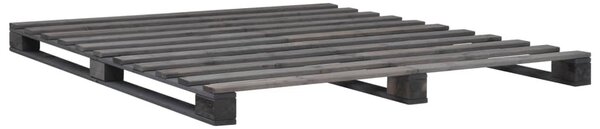 Szürke tömör fenyőfa raklap ágykeret 200 x 200 cm