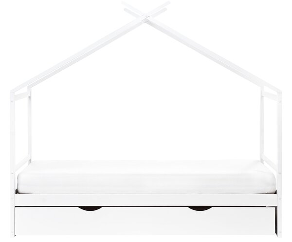 Gyerekágy Ház Fenyő ORGEVAL 90 x 200 cm Ágyneműtartóval Fehér