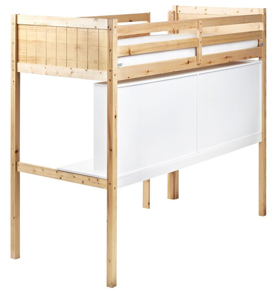 Galériaágy íróasztallal Fenyő FOUCAMONT 90 x 200 cm Világosbarna