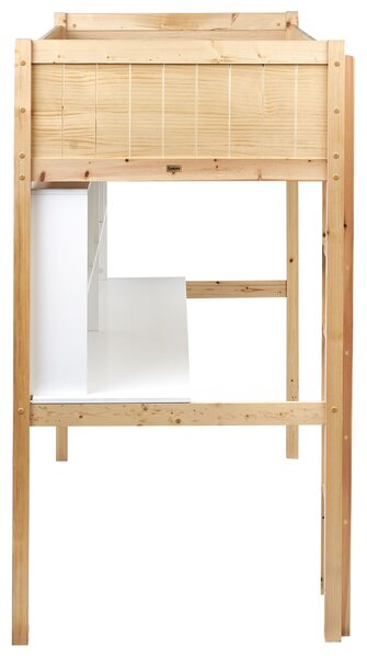 Galériaágy íróasztallal Fenyő FOUCAMONT 90 x 200 cm Világosbarna